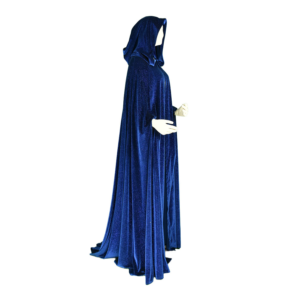 Capa de terciopelo brilloso larga